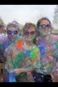 Family at a Color Festival